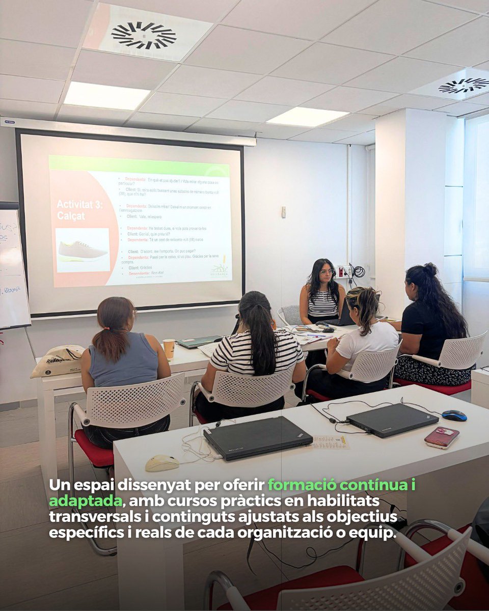 Solidanca's tweet photo. Al Centre de Formació Solidança oferim un espai pensat per a empreses i entitats que volen formar-se de manera contínua, flexible i adaptada a les seves necessitats.

Una sala equipada, formació a mida i un impacte social real darrere de cada acció. https://t.co/cZ9R9RkmR2