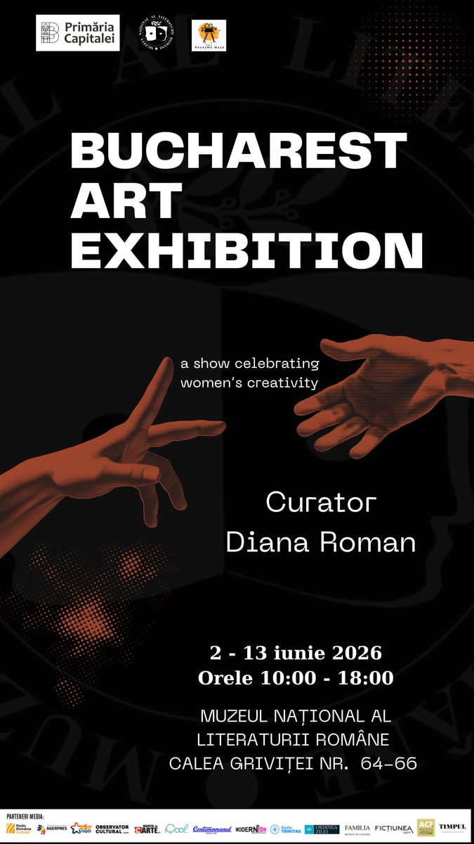 MNLR65's tweet photo. Cea de-a V-a ediție a Bucharest ART Exhibition este organizată de Asociația Anonymo Muza, în perioada 2-13 iunie 2026, la sediul MNLR din Calea Griviței 64-66 . Expoziția, curatoriată de Diana Roman, aduce în dialog costumul de spectacol, fotografia și pictura. https://t.co/XMFfgW0VDf