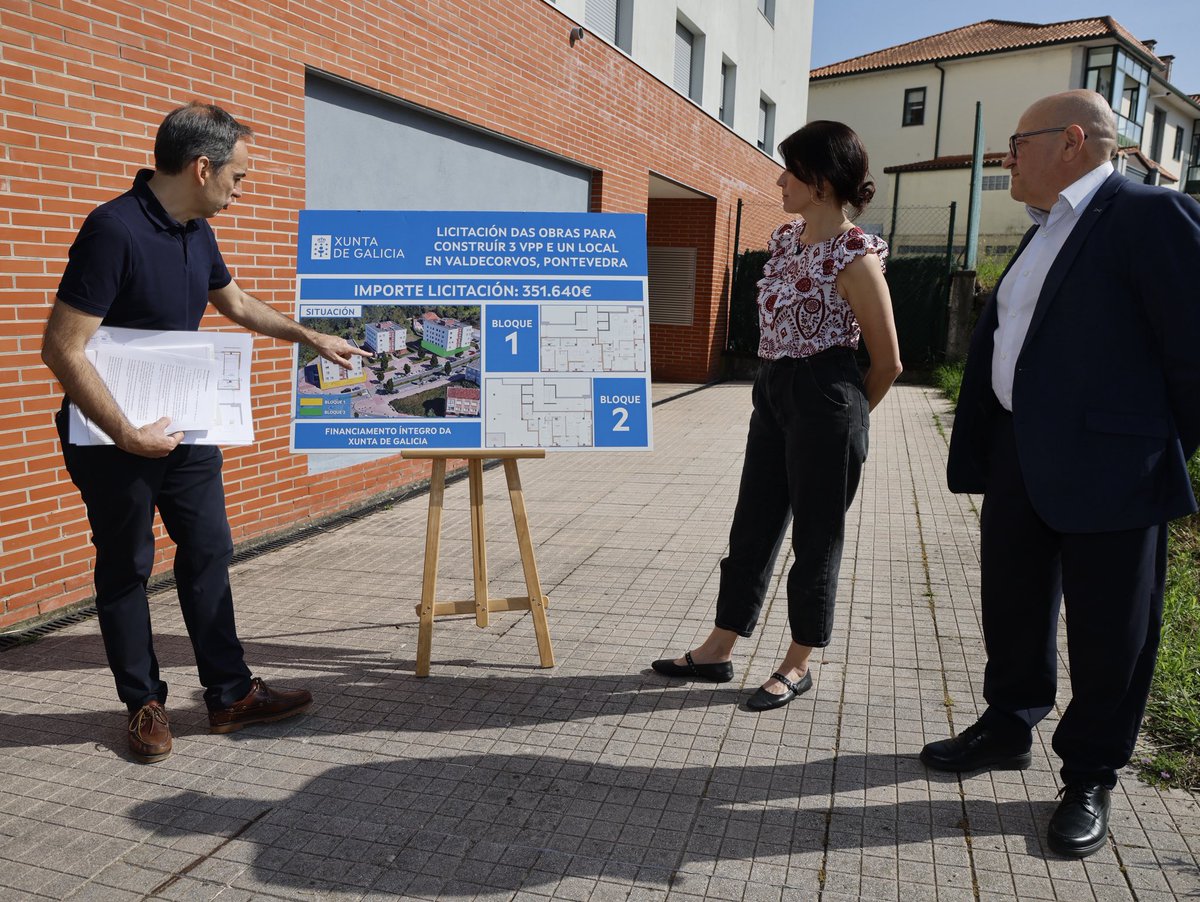 MMAllegue's tweet photo. 🏗️ Licitamos as obras para converter locais de Valdecorvos en 3 novas VPP en Pontevedra, unha delas adaptada e as outras, en réxime de venda, reservadas para menores de 36 anos

📈 Cun investimento da Xunta de case 352.000€, as empresas poderán presentar ofertas ata o 8 de xullo https://t.co/ddimCVgSQX