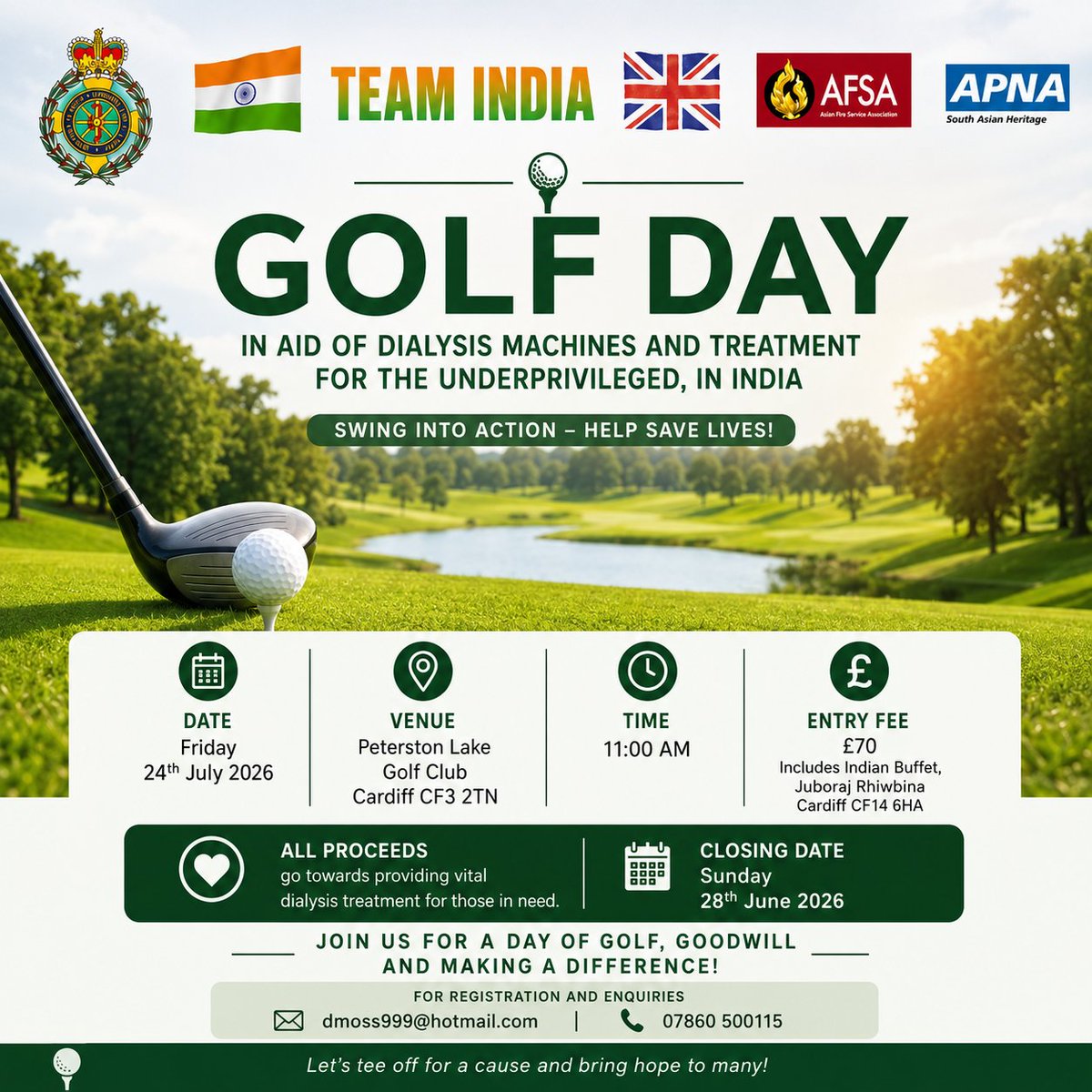 K33GSY's tweet photo. This is my dad - Dennis Moss MBE Charity golf day if anyone is free to support him. Its always a great day of golf &amp; beers, followed by an incredible curry at the Juboraj. Only £70 per person and your money will save lives ❤️ https://t.co/2KvknRyB7O