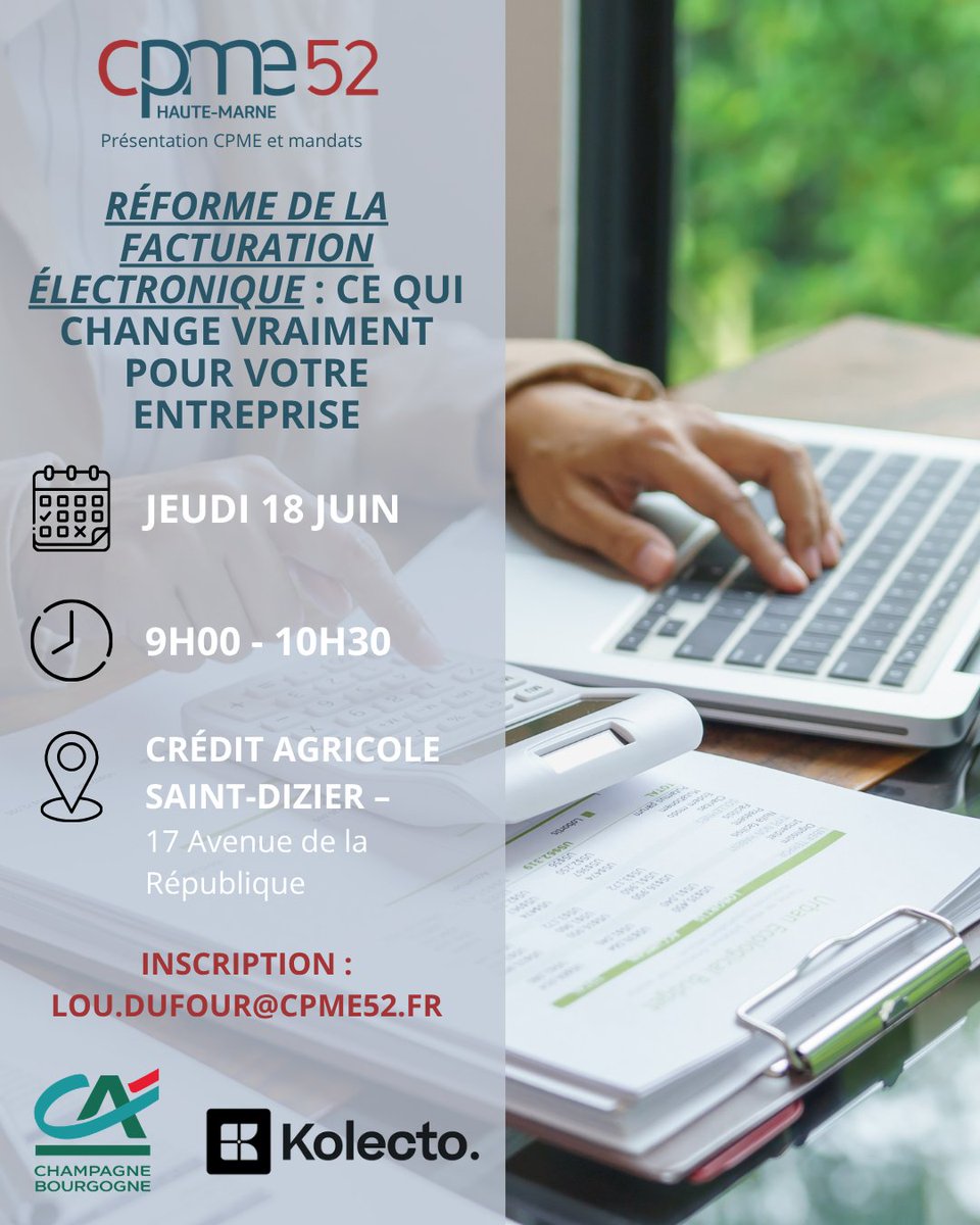 cpme52's tweet photo. ⏳ 𝙄𝙡 𝙚��𝙩 𝙚𝙣𝙘𝙤𝙧𝙚 𝙩𝙚𝙢𝙥𝙨 𝙙𝙚 𝙫𝙤𝙪𝙨 𝙞𝙣𝙨𝙘𝙧𝙞𝙧𝙚 à 𝙣𝙤𝙩𝙧𝙚 𝙢𝙖𝙩𝙞𝙣𝙖𝙡𝙚 𝙙é𝙙𝙞é𝙚 à 𝙡𝙖 𝙛𝙖𝙘𝙩𝙪𝙧𝙖𝙩𝙞𝙤𝙣 é𝙡𝙚𝙘𝙩𝙧𝙤𝙣𝙞𝙦𝙪𝙚 !

📩 Inscription via le lien ci-dessous : https://t.co/Sbsur5HS2v https://t.co/kHFnLyo4WS