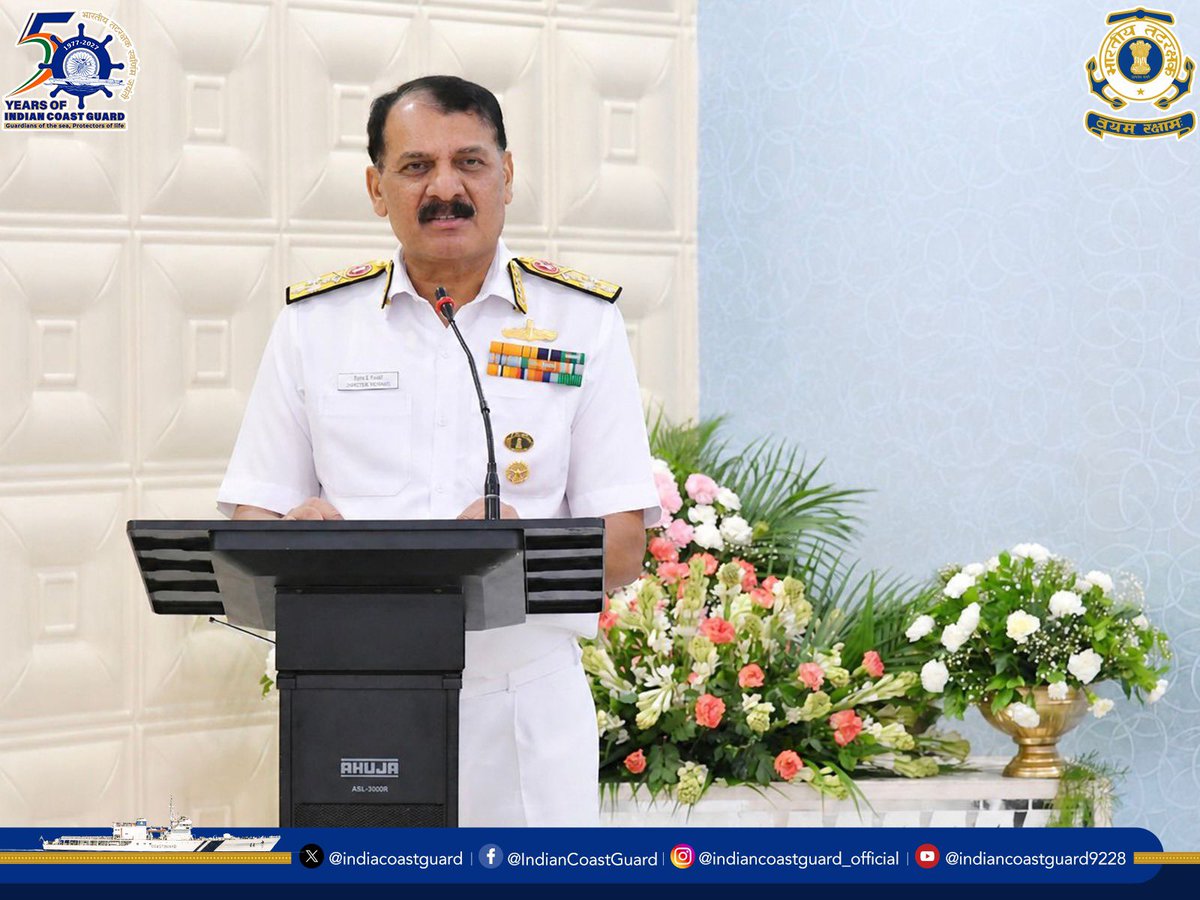 IndiaCoastGuard's tweet photo. @IndiaCoastGuard bid a warm farewell to Admiral Dinesh K Tripathi, PVSM, AVSM, NM, Chief of the Naval Staff, and Mrs Shashi Tripathi, President NWWA, today.

On behalf of all ranks, Director General Paramesh Sivamani, AVSM, PTM, TM, #DGICG, expressed profound gratitude and paid tribute to the Admiral’s distinguished and illustrious career. His exemplary leadership, steadfast commitment, and invaluable contributions to safeguarding the nation’s maritime interests were acknowledged with the highest esteem.

#ICG extends sincere felicitations and wishes Admiral & Mrs Shashi Tripathi a post-service life blessed with tranquility, good health, and happiness.

#MaritimeFraternity #VayamRakshamah #WeProtect #Navy
@indiannavy 
@NWWA_INDIANNAVY