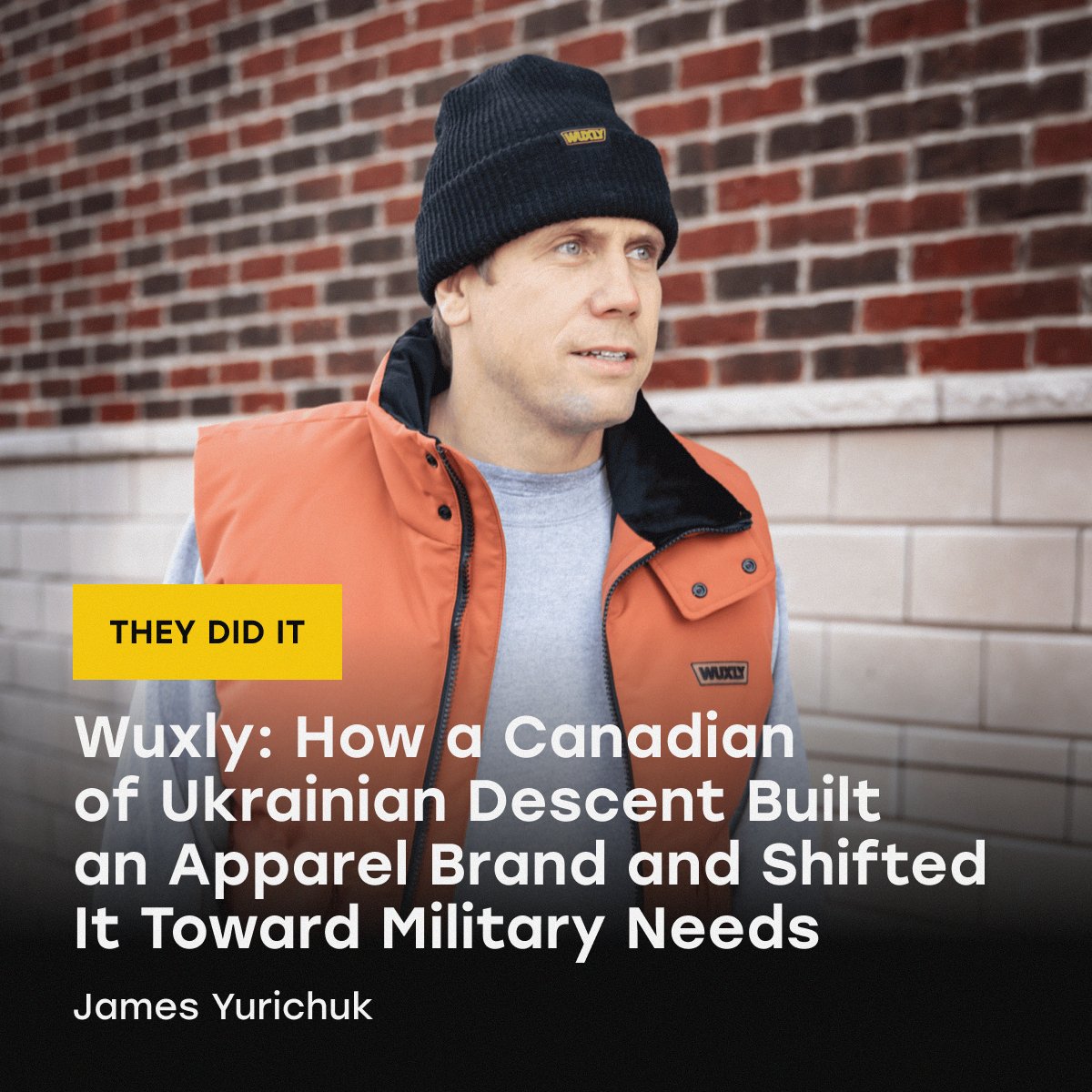 yellowbluepro's tweet photo. James Yurichuk started Wuxly because his girlfriend was freezing in Toronto.

Today, the brand produces uniforms and develops smart clothing for the military.

👉https://t.co/vp1FX8EO0V

Photo credits: Wuxly / James Yurichuk https://t.co/6WEjae5aPM