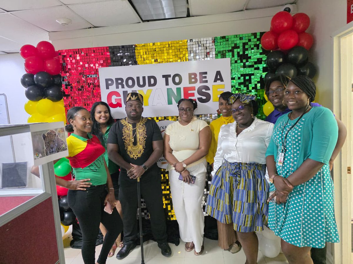 GRAupdates's tweet photo. Staff of the Guyana Revenue Authority are proudly celebrating Guyana's 60th Diamond Jubliee Independence Anniversary in vibrant cultural wear, showcasing the rich traditions, colours and diversity that make our nation unique. #GRA #ProudlyGuyanese #Guyana60 https://t.co/JToy3TzMYi