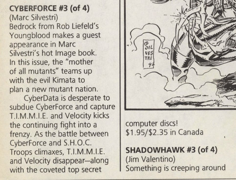 RobMessick's tweet photo. Youngblood almost Crossovers.
#Youngblood created by @robertliefeld
@ImageComics @Marc_Silvestri @WhilcePortacio #SamKieth #MAXX #CyberForce #WetWorks https://t.co/c5JNzzCBhW