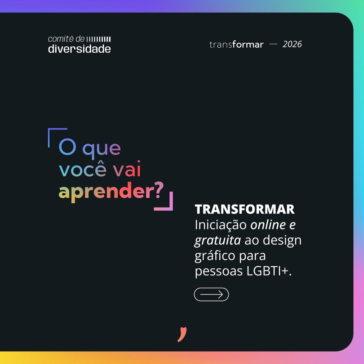 caiena_dev's tweet photo. As inscrições para a TRANSFORMAR – Oficina de Design da Caiena seguem abertas até dia 05/06! A formação será online e gratuita para pessoas da comunidade LGBTI+, com priorização do público trans, e abordará os princípios do design gráfico.

Inscreva-se: https://t.co/hRPtC4DaC3 https://t.co/FBAEa73tBp