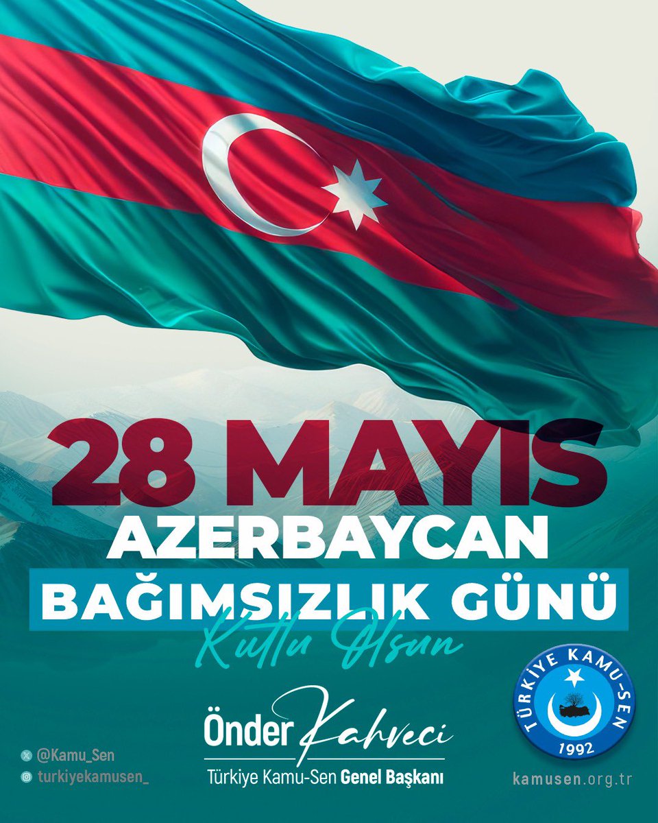 OnderKahveci's tweet photo. Can Azerbaycan’ın 28 Mayıs Bağımsızlık Günü’nü en içten dileklerimle kutluyor; kardeş Azerbaycan halkına huzur ve esenlikler diliyorum. https://t.co/6FF4C6kB5I