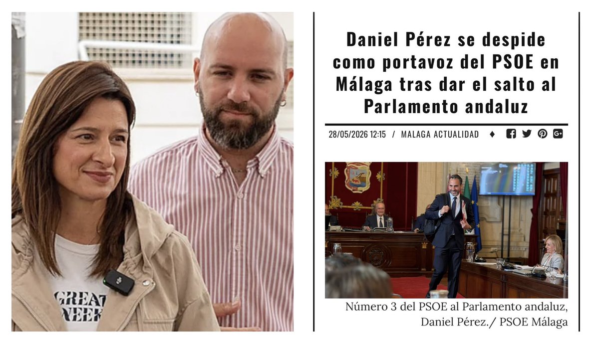 LouBrean's tweet photo. El portavoz del PSOE en Málaga renuncia al Ayuntamiento tras haber sido elegido parlamentario andaluz. En Almería, Fatíma Herrera acumula los dos cargos mientras Juanfri sigue a la espera de ser el candidato a la Alcaldía. @PSOE_Almeria https://t.co/lC3aNttfMg