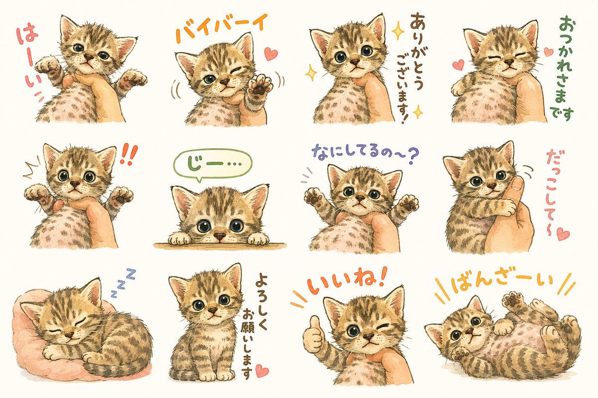 MrBooKuu's tweet photo. こうめちゃんのLINEスタンプを作ってもらいました　by chatGPT https://t.co/jogYfYeSvr