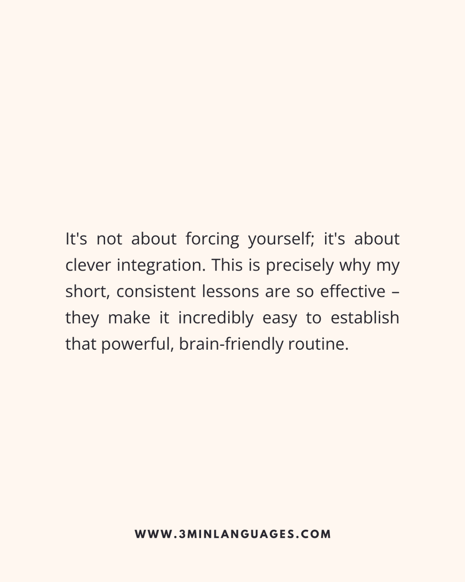 3MLanguages's tweet photo. Your brain loves routines.
Make learning a daily rhythm.
👉 Lock in the habit: https://t.co/aviltQdhX3
#3MinuteLanguages #StudyIn3 #LanguageLearning #MicroLearning #Consistency #LearnFrench #LearnSpanish #LearnGerman #LearnItalian #LearnPortuguese https://t.co/2GnEs9vkkN
