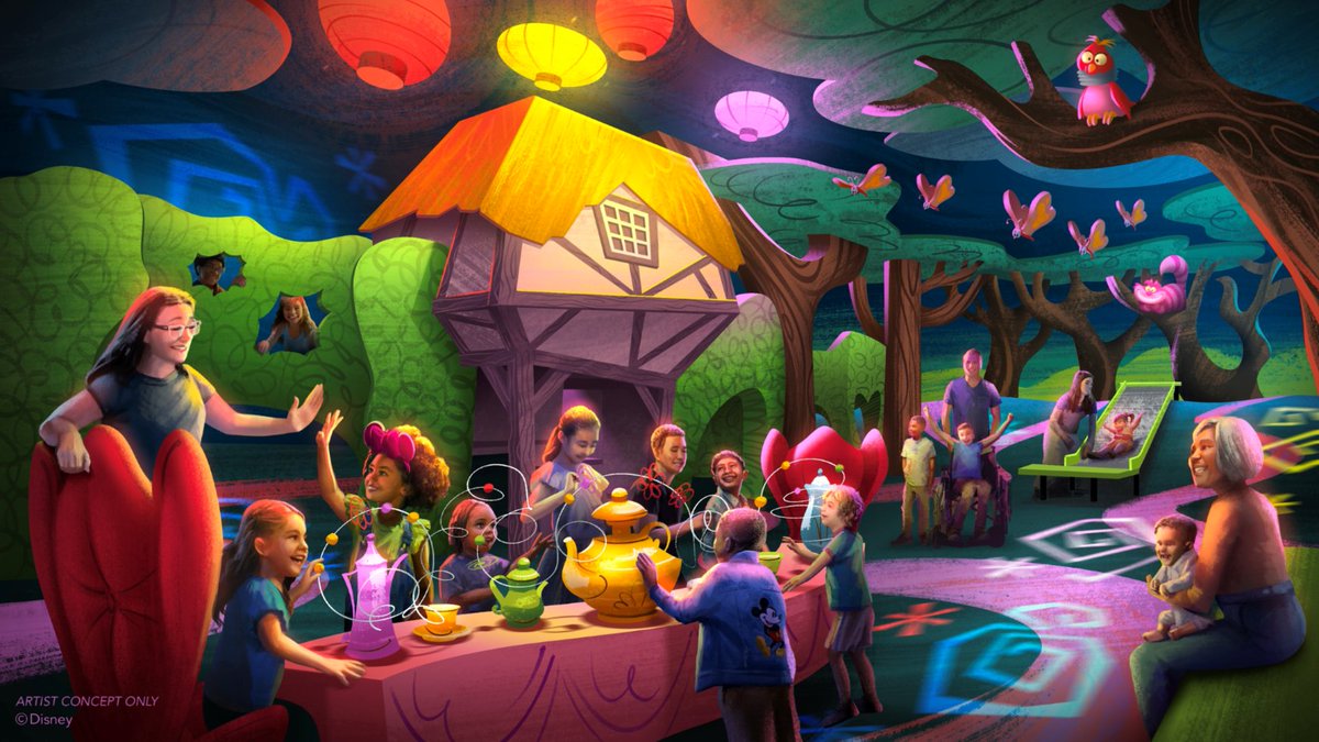 DisneyParks's tweet photo. Step into the whimsical world of “Drawn to Wonderland” ✨ An immersive indoor playground inspired by Mary Blair's original concept art of Alice in Wonderland is coming to The Magic of Disney Animation Studios at Disney's Hollywood Studios ⭐ https://t.co/twbpiqsQ0A https://t.co/13XVMbKF8d