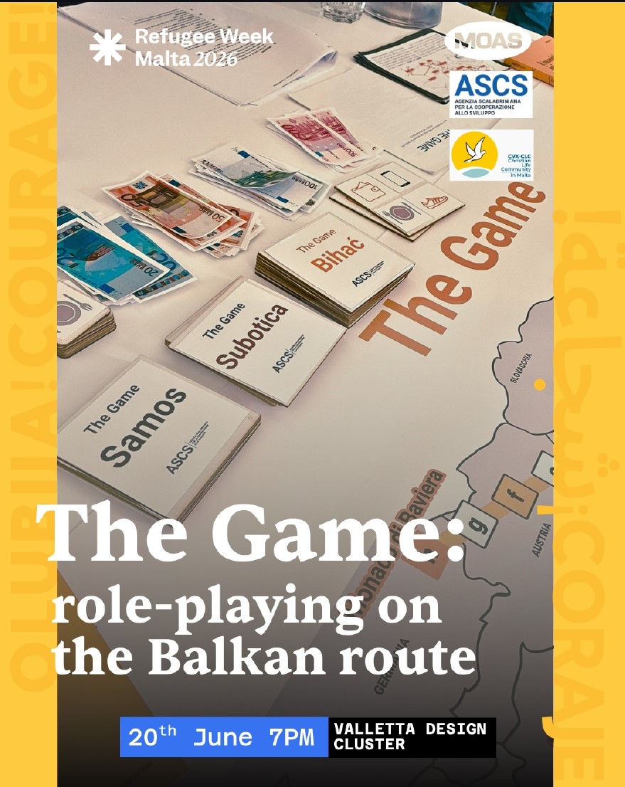 moas_eu's tweet photo. ♟️🎲Join us at @RefugeeWeekMalta for an immersive role-playing board game to step in migrants' shoes. 

#RefugeeWeekMalta #Qlubija #Migration #Empathy #TheGame #RefugeeWeek #Solidarity #HumanStories #MOAS #ASCS #piupontimenomuri #scalabriniani #CLC https://t.co/8BPb731M68