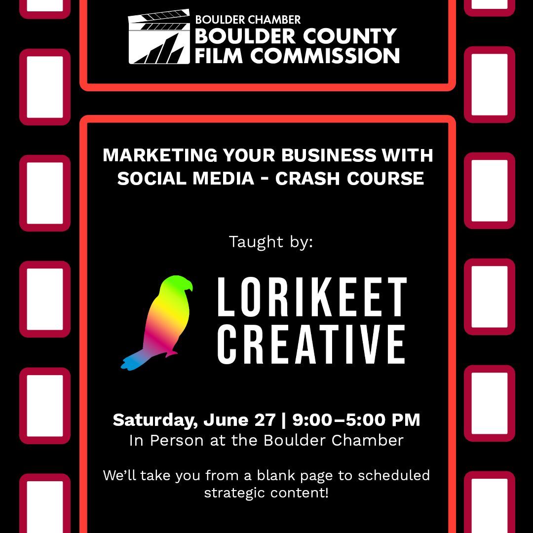 BoulderChamber's tweet photo. Are you looking to improve your company’s social media marketing? Attend the June 27th “Marketing Your Business with Social Media - Crash Course”.

Register here: https://t.co/9vh0I4zcKR. 

Space is limited. https://t.co/DrhPWLhorg