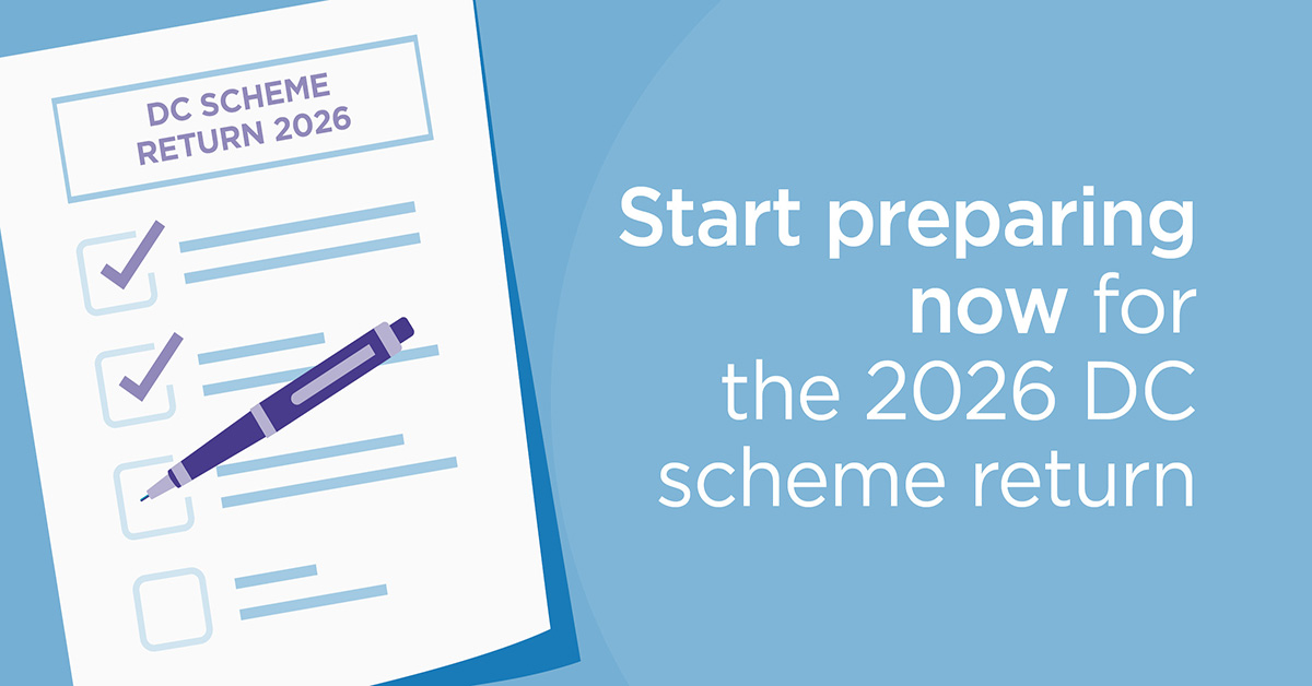 TPRgovuk's tweet photo. Start preparing now for your 2026 defined contribution (DC) scheme return. Find everything you need to know on our website: https://t.co/c41JvsLoaI https://t.co/DdQqUSpVoF