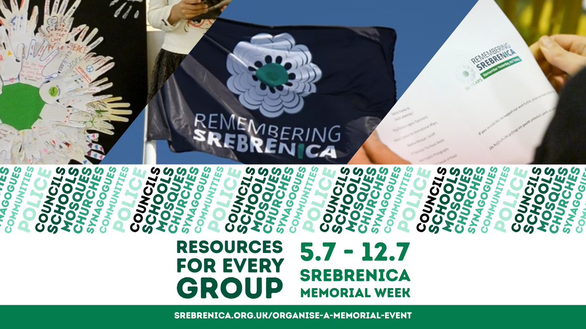 SrebrenicaUK's tweet photo. We're just over a month away from Srebrenica Memorial Week 2026. Find out how to organise a memorial event and access specialised resources at https://t.co/MC2zWS1rPS
#RememberingSrebrenica #WeAreHere https://t.co/ewOjXkDkAV