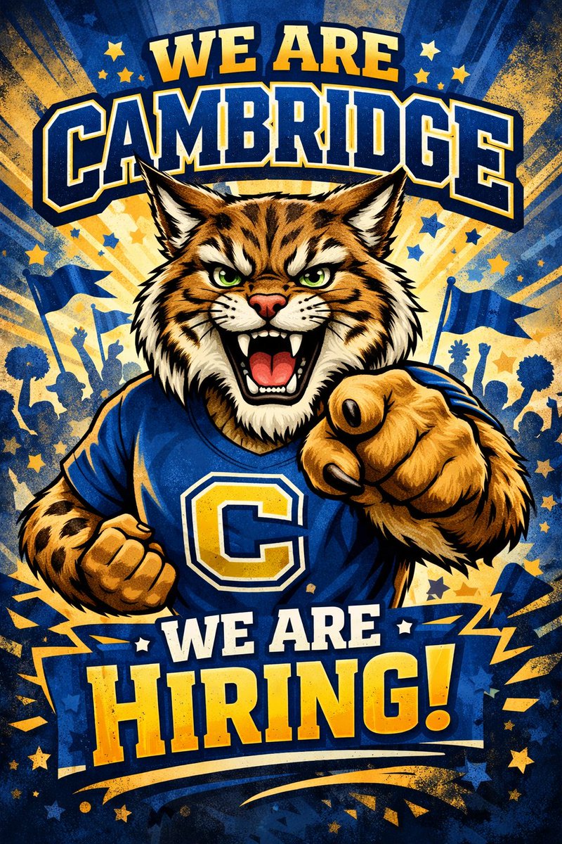 Cambridge_CS's tweet photo. Cambridge High School  is looking for a new principal! Check out the job posting here: https://t.co/UEiHIlRK5z  We also have several other open positions. You can find them all here: https://t.co/cKnCtjMkZm #WeAreCambridge #WeAreHiring https://t.co/miRVwPSpmY