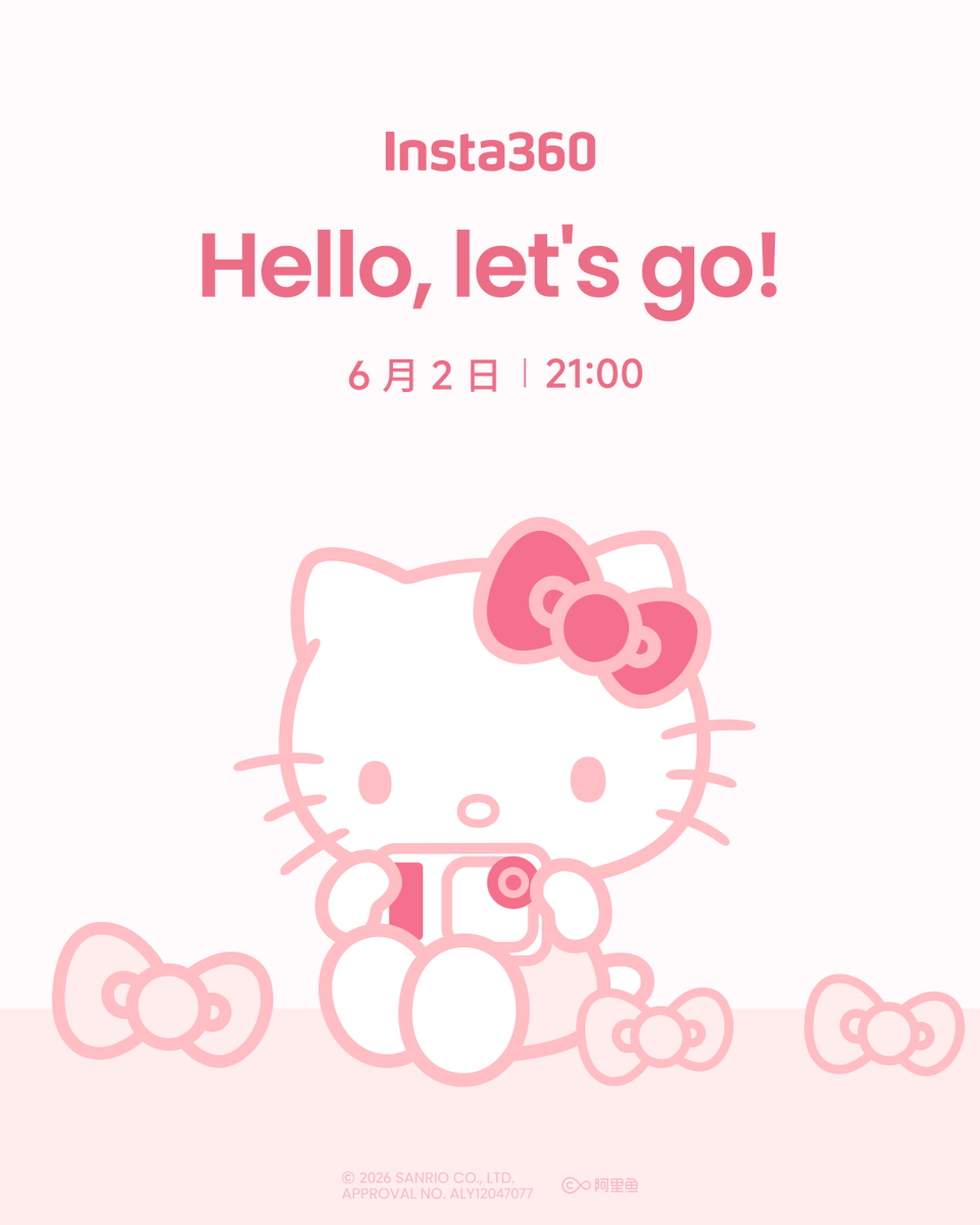 Insta360Japan's tweet photo. さあ、はじめよう🎀
とっておきのサプライズを準備中😉
もちろん、ピンクたっぷりです。
次に登場するもの、わかる?
ぜひコメントで予想してみてね👇
詳しくはリンクから!
🔗https://t.co/AOHRiSwQOK
#Insta360 #GOUltra #HelloKitty https://t.co/4S5ie3fBlG