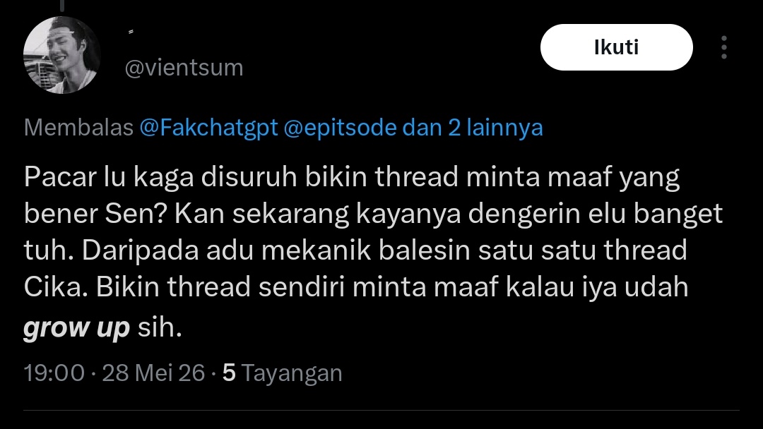 epitsode's tweet photo. Gua udah bilang kok kalau gua jelek pas bikin klarifikasi, itu juga gua reply gak tau dibaca bener apa nggak. Jadi buat apa kalau gua klarifikasi padahal gua salah? Mending reply kan. Dan tolong jangan nyuruh-nyuruh pacar gua karena ini kan urusan gua dan yang lain. https://t.co/xsgeSrhxpE