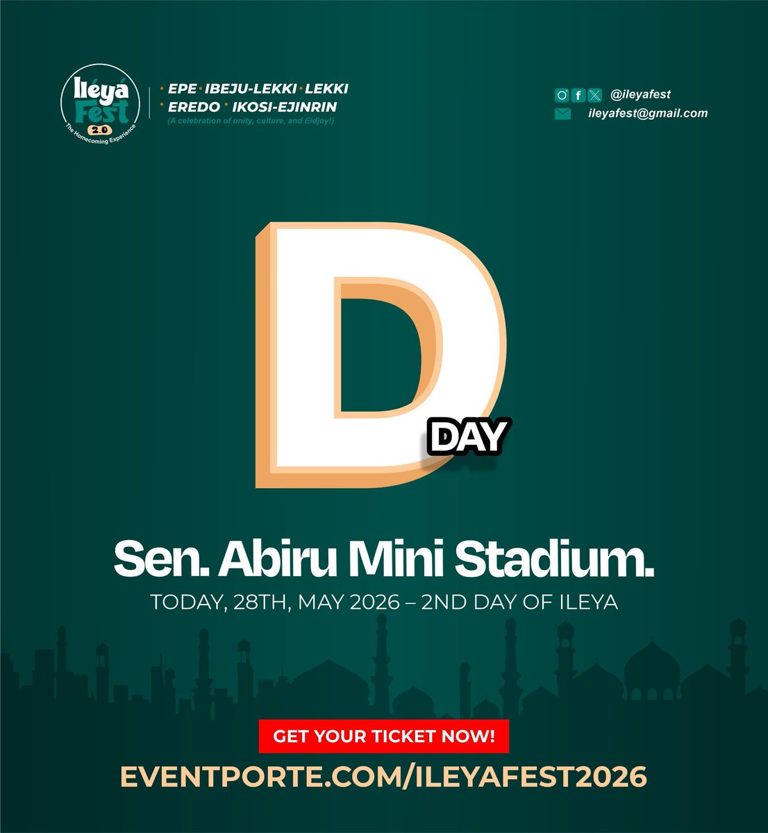 ileyafest's tweet photo. IleyaFest 2.0🔥 is LIVE today at Sen. Tokunbo Abiru Mini Stadium, Epe! 🎉

Music • Culture • Fun • Unity

Pull up with your people and experience the vibe! 🎟️

See you there!

#IleyaFest #Homecoming #EpeToTheWorld https://t.co/vnZjMgrHn0