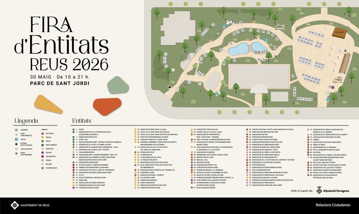 XAMA_Catalunya's tweet photo. 📢Aquest dissabte visita la Fira d'entitats 2026 i passat a conèixer XAMA ONG 

🥙 Espai gastronòmic 
      🛑 estant 19

🗓️30 maig
📍Parc de Sant Jordi, reus
🕛Horari, de 9 h a 21 h
#xamaong https://t.co/rv8nwNNsV8
