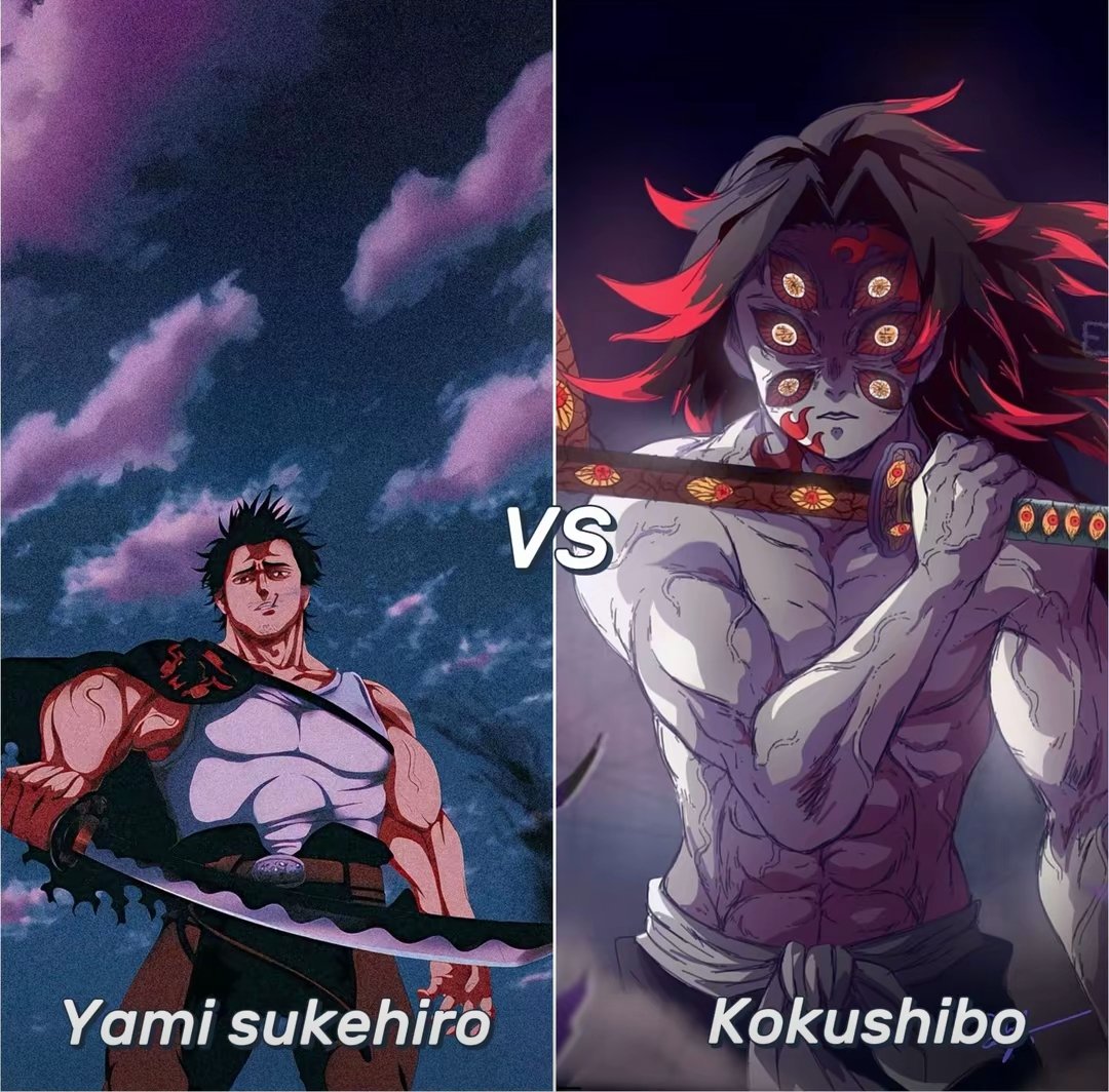 MsCrons's tweet photo. Who do think wins in this 1v1 deathmatch?

#anime #demonslayer #kny #blackclover #blackclover391 https://t.co/O0uyDS2iCD