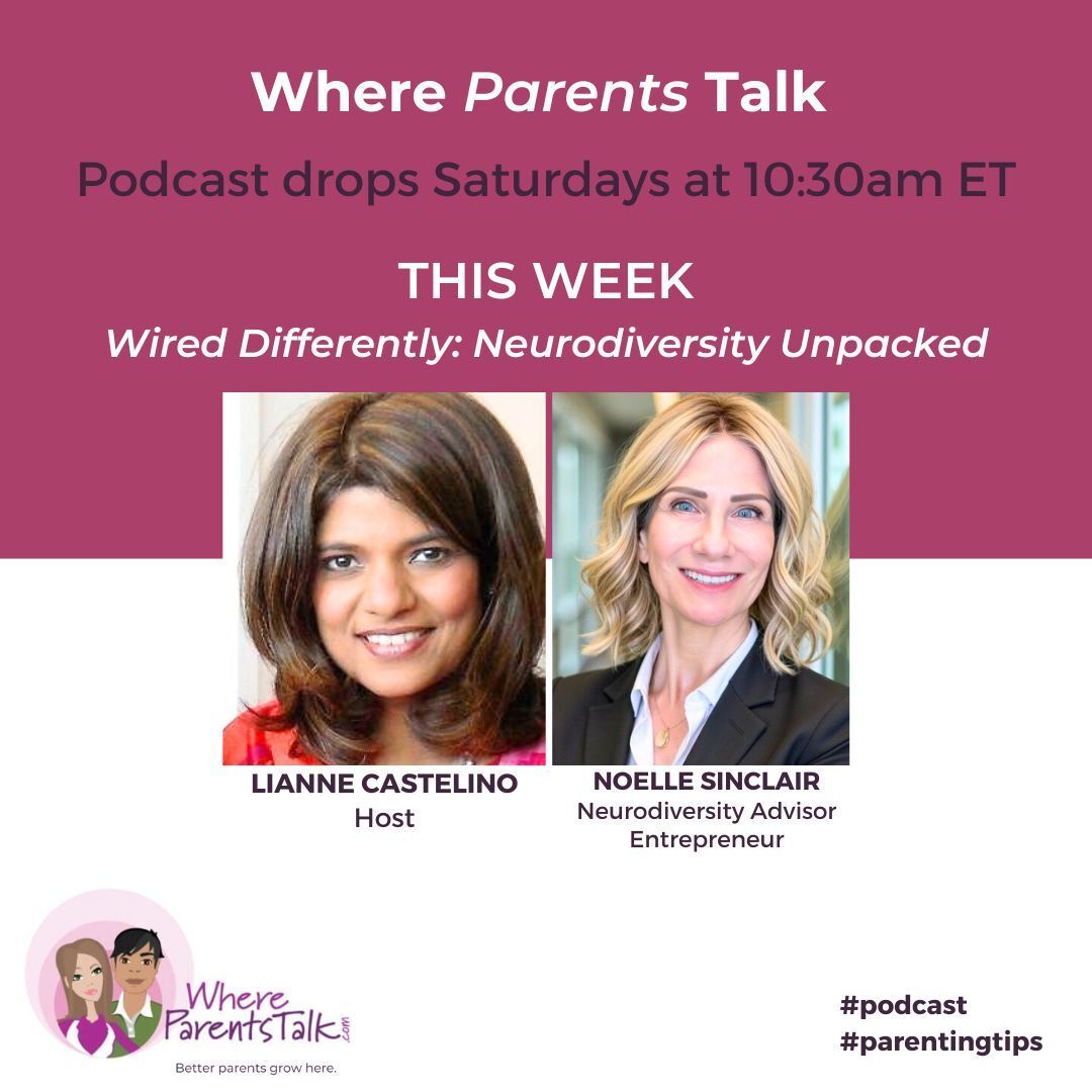 Parents_Talk's tweet photo. Next podcast:

Saturday May 30 at 10:30am ET

Neurodiversity advisor, Founder of Diverse Minds &amp; mom, Noelle Sinclair, joins @liannecastelino

https://t.co/xWlYkezT6g 

#parenting #parentingtips #podcast #neurodiversity https://t.co/Vvs8HMr30E