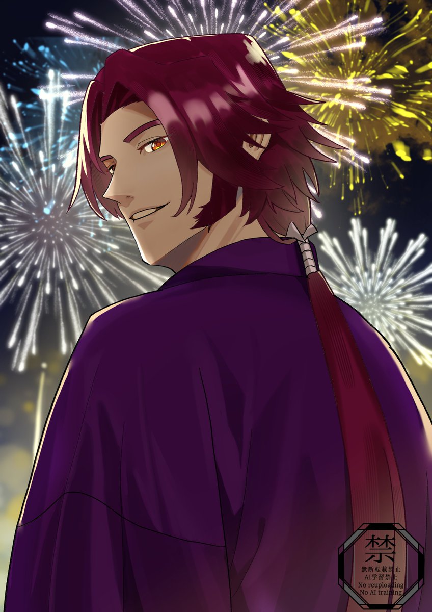 花火様 蜻「きれいですぁ」 （花火の日なのでこの日にあげたかったイラストです）