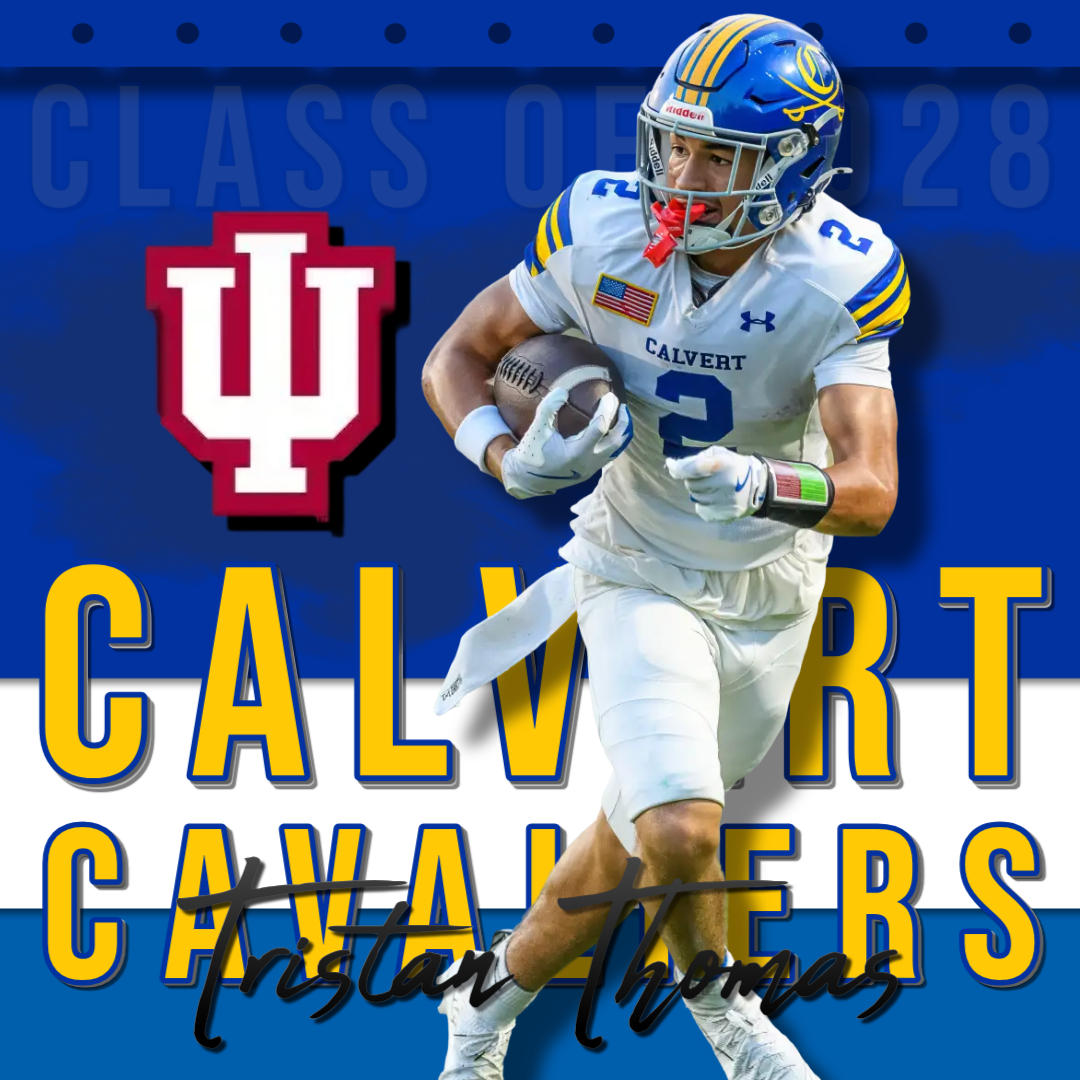 CalvertFootball's tweet photo. Congratulations Tristan on receiving an offer to continue your football and educational journey beyond high school. #GoIU #IUFB @CoachOlaAdams 
@IndianaFootball @NationalPrepsFB
@NPShowcases @FTRreport #FTR https://t.co/FjbOuSzpyr