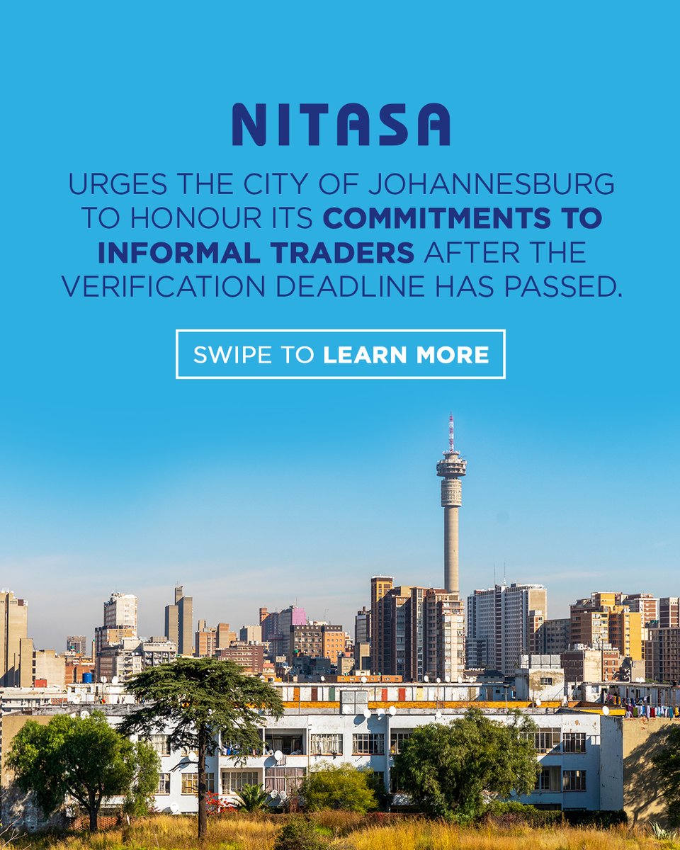 Nitasa_ZA's tweet photo. After the closure of the court-ordered verification process, NITASA is urging the City of Johannesburg to honour its commitments to informal traders.

🔗Read the full story here: https://t.co/OqeQqeyADb

#NITASA #InformalTraders #Johannesburg https://t.co/auqfj1vpxP