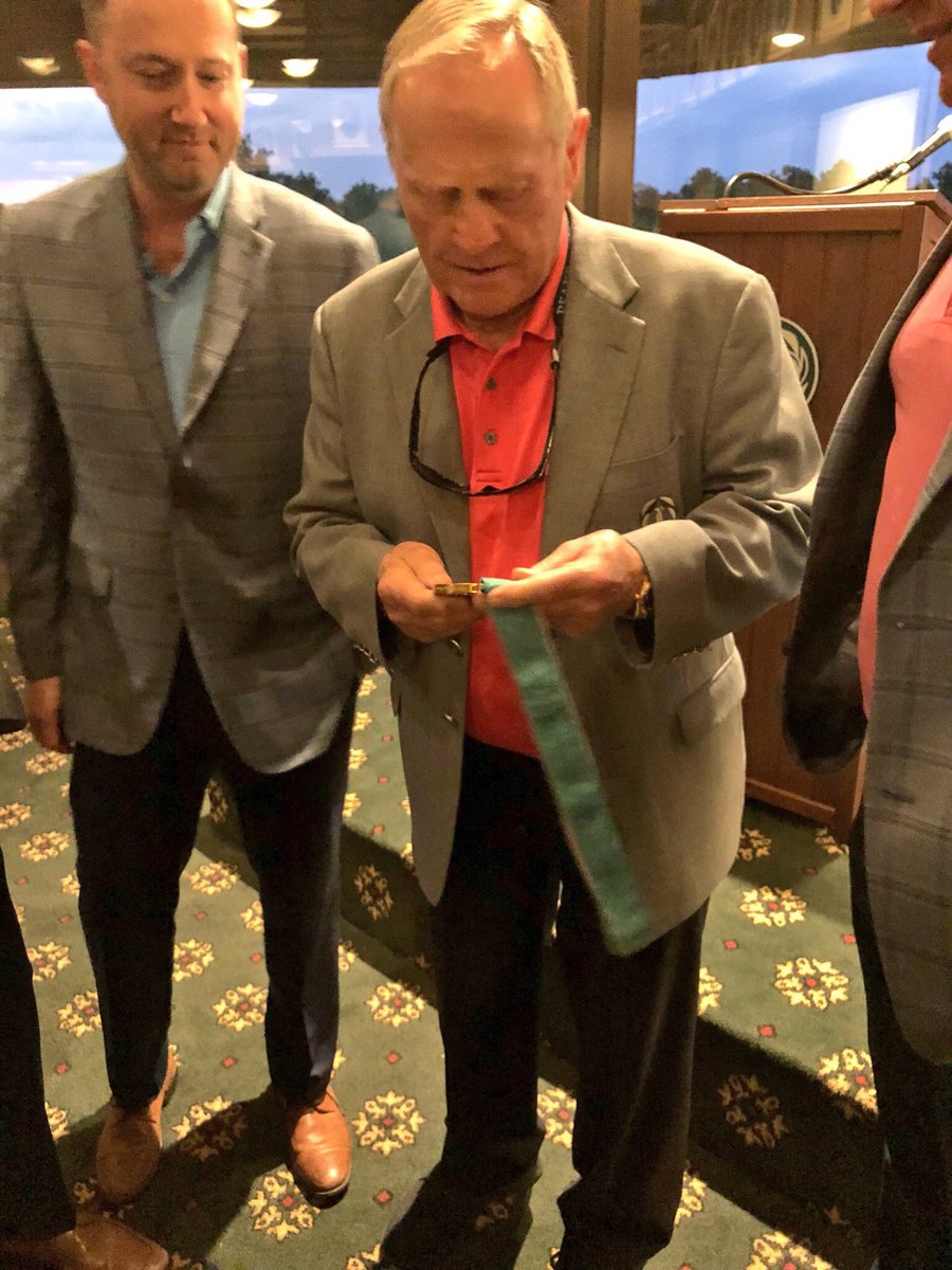 CoachPhill's tweet photo. @jacknicklausII We were guests of your family in 2018. We got to watch from the club house on 18 and attend an evening party with the #Goat 🐐! It was such an amazing experiance. Best event on tour! https://t.co/7JuhLgRZ0Y
