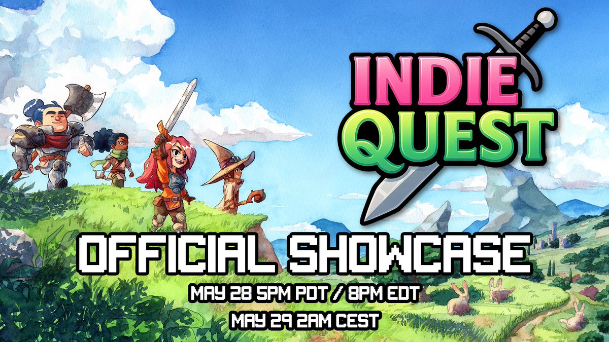 RetrovibeGames's tweet photo. Indie Quest 2026 is today! ⚔️

🎮 42 games
✨ 7 game reveals
⏳ 73 minutes of indie JRPG goodness

Watch with us and @TaylorsShelf:
🎬 https://t.co/0a1DyUwXrV

A @Steam event goes live right after the showcase!

#indiequest2026 #indiegames #jrpg https://t.co/qRwC8NbnzS