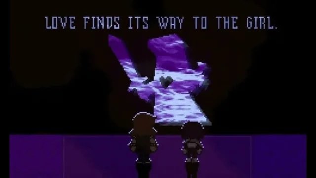 candullit's tweet photo. @TemmieOrSmth99 Well the portrait is meant to be open ended (in game) because it is the prophecy. No matter what happens “Love finds its way to the girl” whether that is Susie finding love in the normal route or Noelle finding LOVE in the weird route (the heart also represents love OR us) https://t.co/Ndoi26HONE