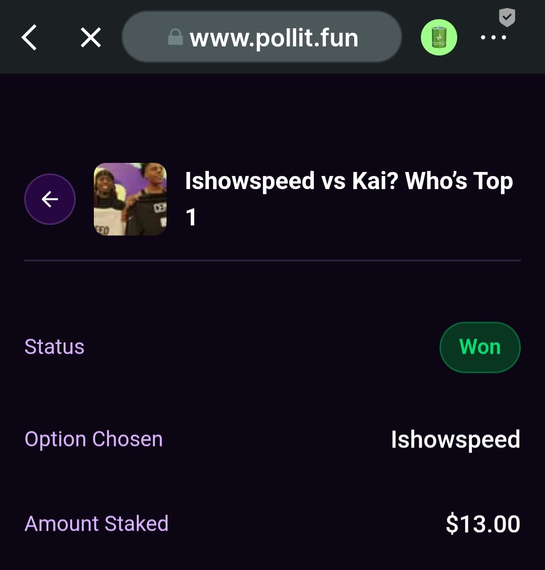 web3_whale001's tweet photo. Waking up to another win on @pollitdotfun 🎊🎊

Today's gonna be a great day https://t.co/0dDbM2TksV