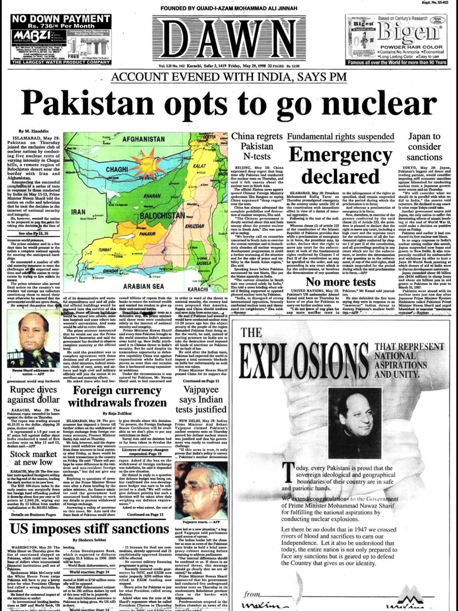 MuhammadAfnan90's tweet photo. 28 May 1998 The day that will always make all Pakistanis proud. 🇵🇰

Youm-e-Takbeer reminds us how Pakistan stood strong. The Chagai nuclear tests were not just about power, but about protecting the country’s sovereignty and future. 💚
#یوم_تکبیر_پاکستان https://t.co/DwaKei71aU