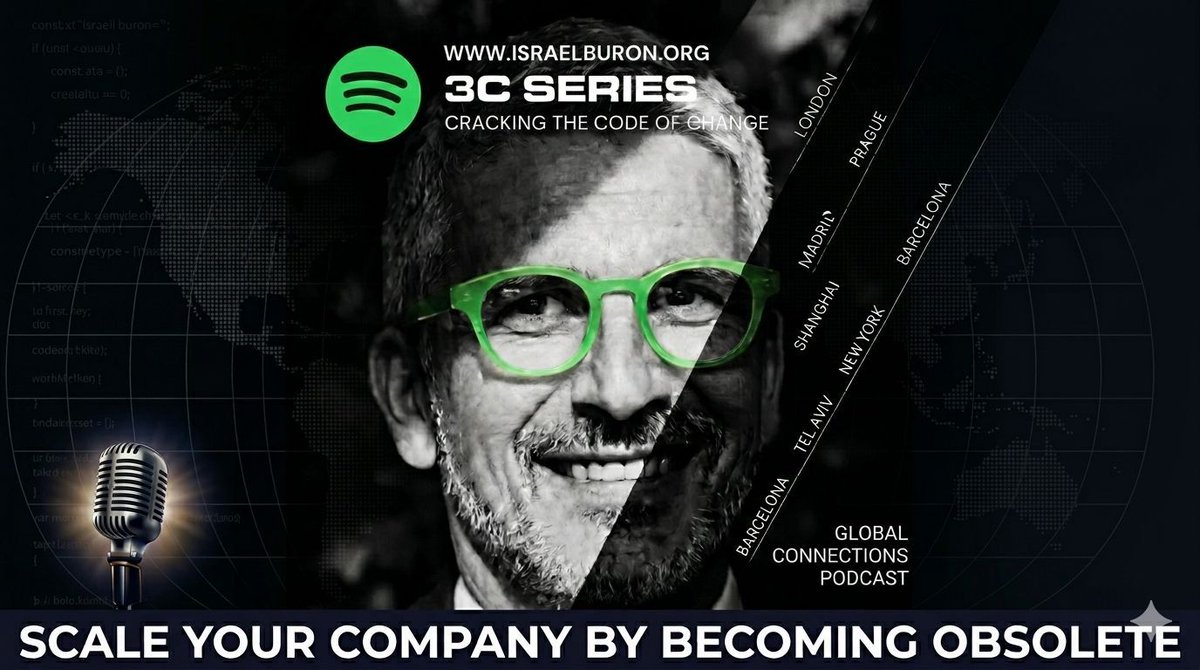 Israelburon's tweet photo. A short shot of Introspective thoughts and perspectives in this new episode of the 3C series " Cracking the Code of Change " - Scale your company by becoming obsolete.
Stay tuned on Spotify! 
https://t.co/f8eNLSM5Gd 
#CEO #SME #Strategy #Leadership #diagnostic #mentoring #UK #UE https://t.co/QrOm7wzONe