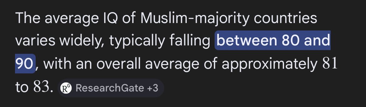 JonFavale's tweet photo. @ProphetBartEhr Have you googled the average IQ of a Muslim country? It’s less than the average IQ of a toddler. https://t.co/p2KDwq3gLt