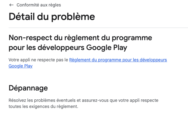 _solal_'s tweet photo. @Julien_Jay Tiens regarde quelques messages d'erreur complètement actionnable de la part du google play store ☠️ https://t.co/extRM4hO17