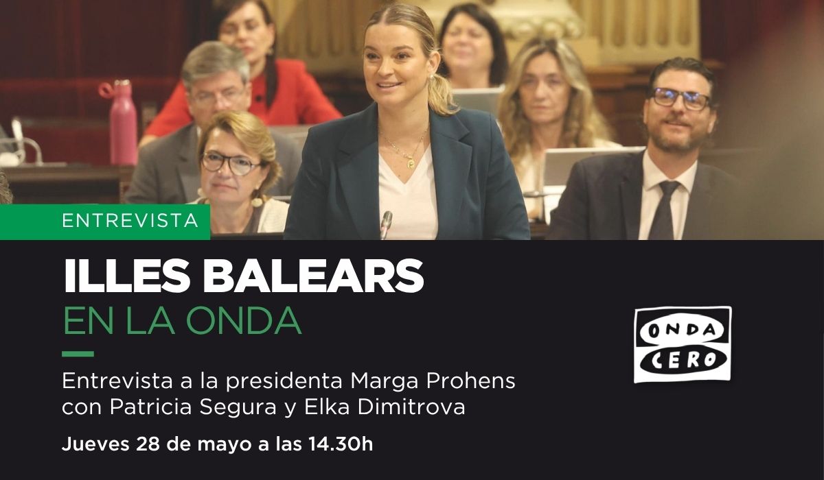OCRIbiza's tweet photo. 🎙️ Hoy, en Onda Cero Illes Balears, entrevista exclusiva con la presidenta del @goib @MargaProhens 

Hablaremos sobre la actualidad de las islas, los retos del Govern y los temas que más preocupan a los ciudadanos: vivienda, turismo...

A las 14:30h, en “Illes Balears en la Onda” https://t.co/YgOrb6P4aL