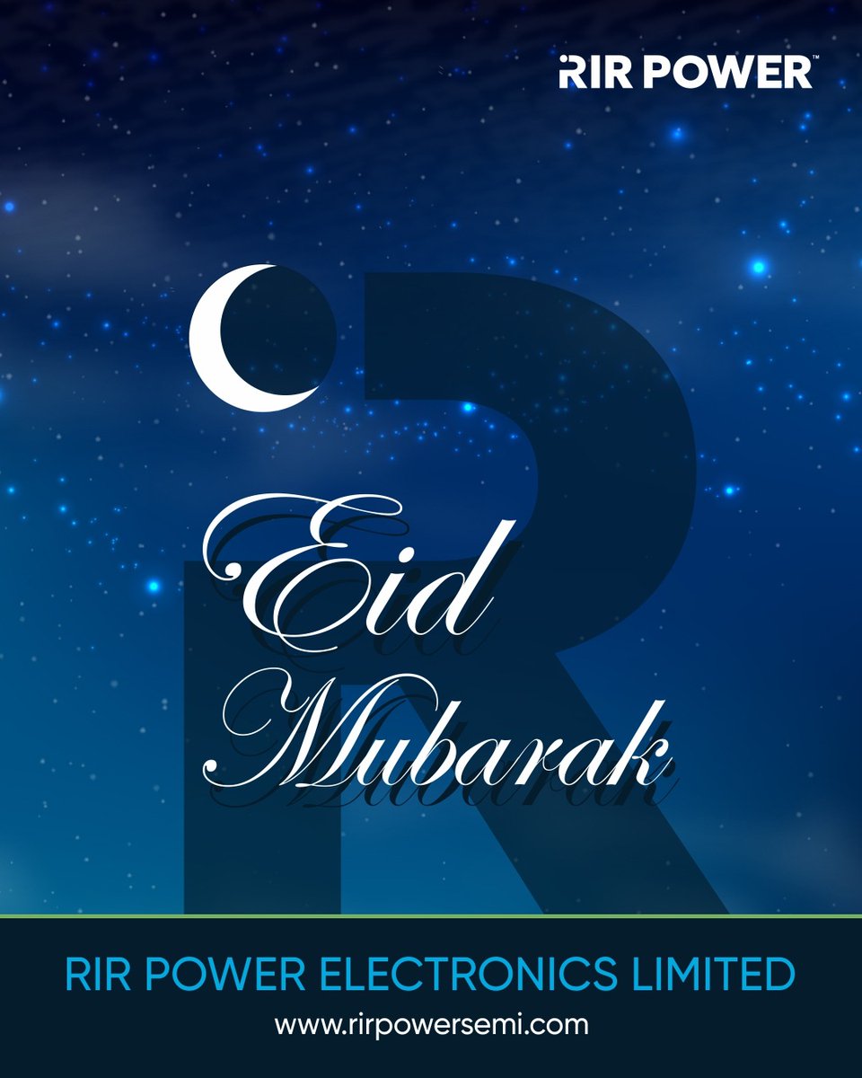 RIR_Power's tweet photo. Eid Mubarak!

May this joyous festival bring peace, prosperity, happiness, and success to all.

RIR Power Electronics Limited extends heartfelt greetings to everyone celebrating Eid.

#EidMubarak #RIRPowerElectronics #CorporateGreetings https://t.co/FxljlBssjQ