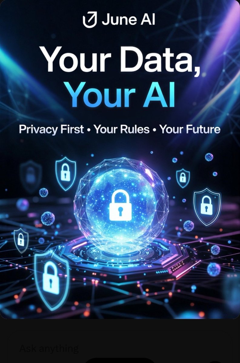 abkr_modu's tweet photo. Your Data, Your AI. @askjuneai
nailed it.
No more selling our privacy for βsmartβ AI.
June keeps it all yours. Private. Protected. Powerful.
#JuneAI #YourDataYourAI https://t.co/0tVxZq7M0V