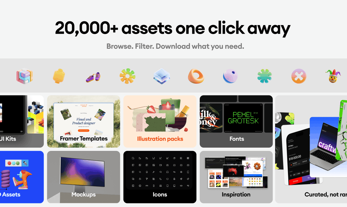 CuratedDesignHQ's tweet photo. We're on Product Hunt today.

8 years of making design assets by hand. 200+ designers. 1,800+ packs. 20,000+ individual assets.

This update: search the library from Claude Code or Cursor, insert into Figma in one click, browse assets one by one.

→ https://t.co/KMDjtBl7mi https://t.co/e7UWa0wqkg