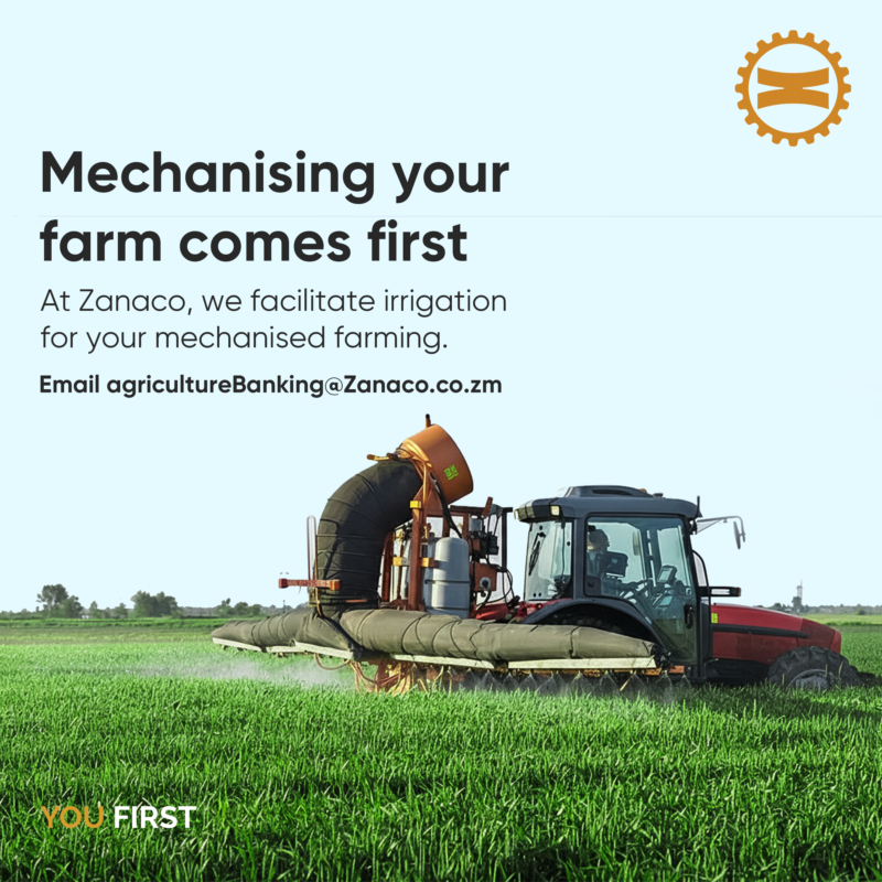 zanacoplc's tweet photo. At Zanaco we facilitate irrigation for your mechanised farming. Email agriculturebanking@zanaco.co.zm
#YouFirst #Zanaco https://t.co/6QS6xqrcFX