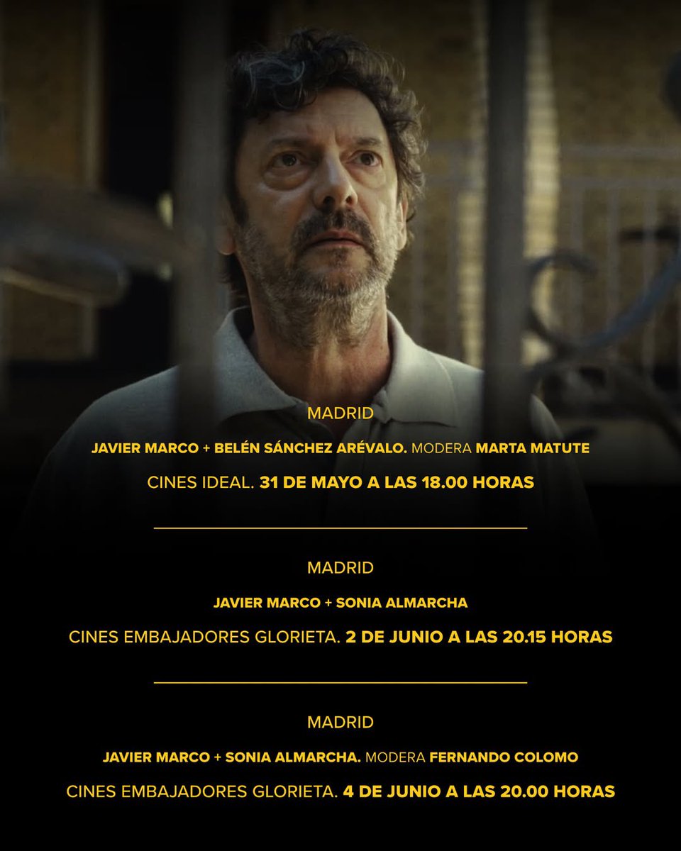 pecadofilms's tweet photo. A LA CARA 🎥 PASES ESPECIALES 

La nueva película de Javier Marco, protagonizada por Sonia Almarcha y Manolo Solo tendrá pases especiales con coloquio. 

📍 Madrid
 🗓️ Del 29 de mayo al 4 de junio. 

Consulta fechas, salas y participantes en la imagen.

En cines desde 29 de mayo. https://t.co/yJxGns1HC2