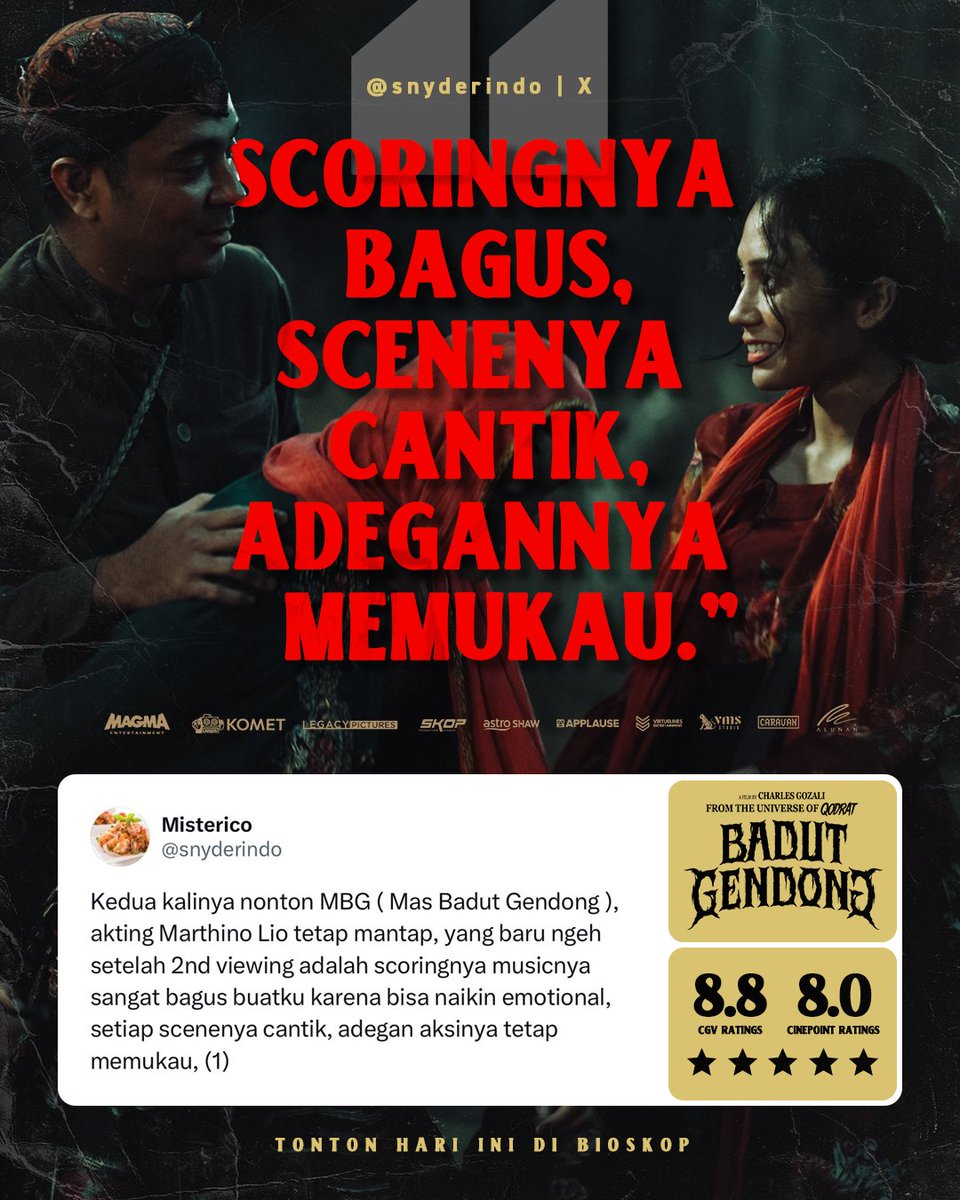 danieldokter's tweet photo. .Senang sekali melihat banyak sekali yang terhibur dengan "tarian maut" Darso @marthinolio_ di film Badut Gendong🎭

Hari ini yuk kita ketemu lagi dengan Mas Darso di bioskop.

Nonton film Badut Gendong hari ini, beli tiketnya sekarang!

#BadutGendong #UniverseQodrat https://t.co/Wc19ky4BIu