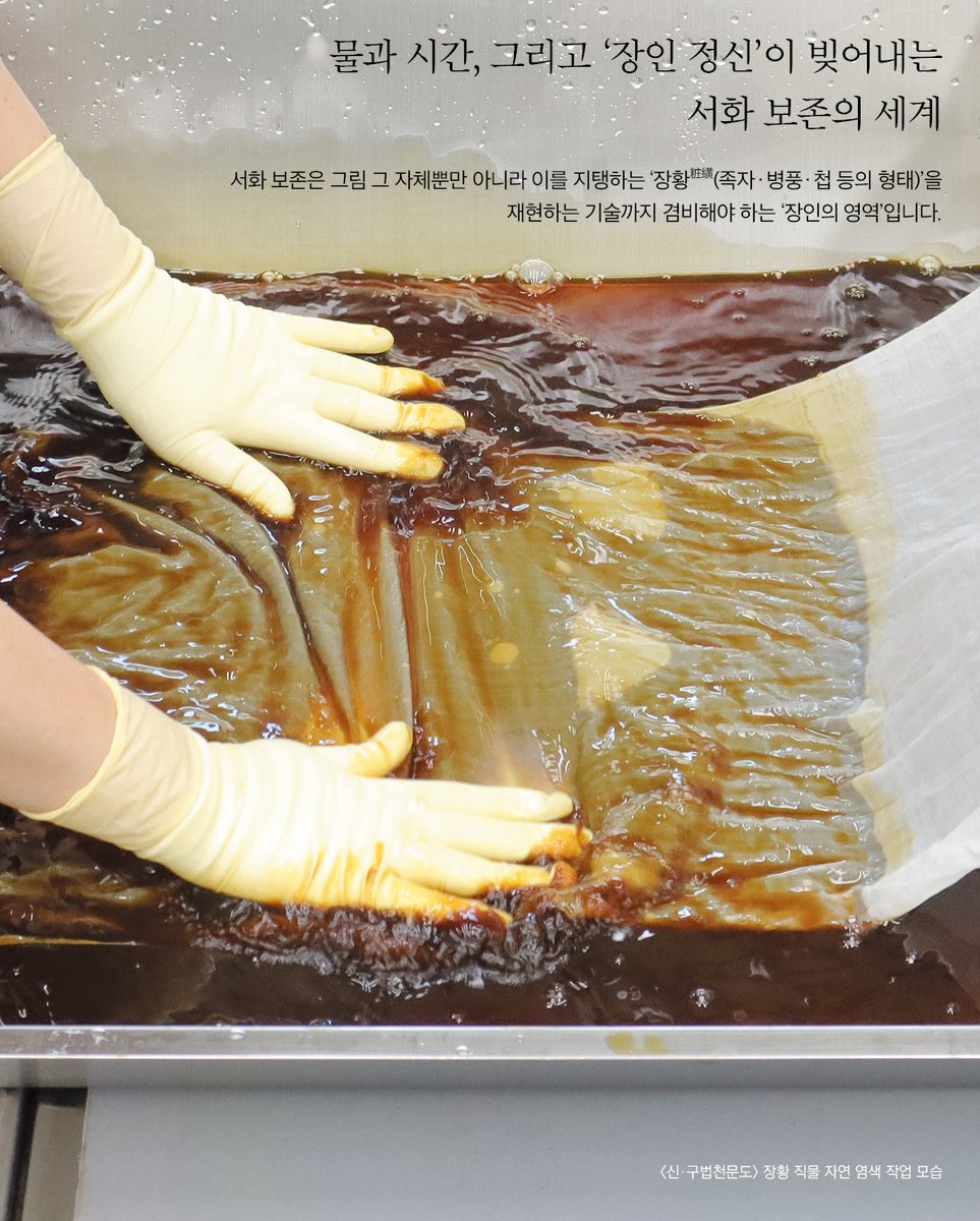 tnfmk's tweet photo. 유물의 최전선에서 시간을 되돌리는 사람들🔎

우리 민족의 삶과 궤를 같이해온 수많은 유물이
오늘날까지 온전한 모습으로 관람객을 마주할 수 있는 것은,
보이지 않는 곳에서 묵묵히 일해 온
박물관 사람들이 있기 때문입니다.

특히 박물관의 소장품인 서화(書畵)류는 온·습도에 민감하고
재질이 취약해 고도의 전문성이 요구되는 분야입니다.

유물과학과 서화보존실의 전지연 학예연구사, 정혜경 연구원,
김소연 연구원과 함께 서화 보존의 어제와 오늘,
그리고 미래에 대해 심도 있는 이야기를 나누었습니다.

💌 전문을 민속소식 5월호에서 확인해 보세요.
https://t.co/EPpC8uJWhi