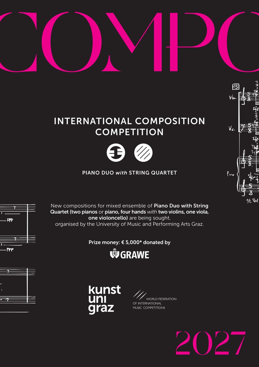 AustriainIndia's tweet photo. Calling young composers from #India 🇮🇳🎼

Applications open for the International #Composition #Competition “Franz #Schubert and Modern #Music” in Graz, #Austria 🇦🇹 - a wonderful opportunity to present new works for #Piano Trio on an international stage.🎹

Good luck!🍀 https://t.co/Hf39k9VIK2