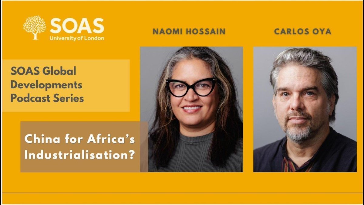 devcomms's tweet photo. China for African industrialisation?

@estariade &amp; @nomhossain discuss the opportunities and challenges of China’s growing engagement across Africa through a labour-centred lens.

See all videos in the @SOASDevelopment Global Developments Podcast Series: https://t.co/S0Kc4Yyl4I https://t.co/V4lzlzxMX0