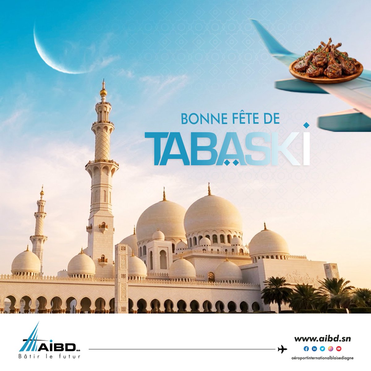 AIBDsa's tweet photo. En cette heureuse occasion de la Tabaski, AIBD SA souhaite à toute la communauté musulmane une fête remplie de paix, de lumière et de bénédictions.
Eïd El-Kébir 🤲🏾

#aibdsa #batirlefutur #tabaski #senegal #EidElKabir https://t.co/fLPfCCKXUA