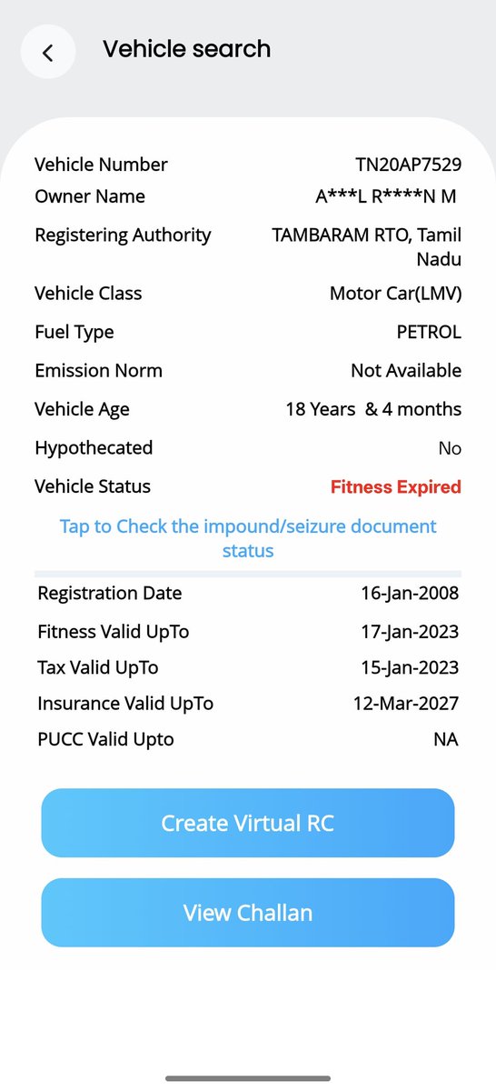SurendranTweets's tweet photo. @ChennaiTraffic is it legal to drive a FITNESS EXPIRED #vehicle? When I saw the vehicle a person suddenly started and went past me.
@CTR_Nirmalkumar Request to check ✅. A lot of vehicles are there in and around the state. #CMJosephVijay‌ @TVKVijayHQ https://t.co/lZ4yPP9Ho2