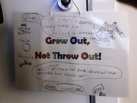 RothiemayPS's tweet photo. Before you buy new, check the 'Grow Out, Not Throw Out' rail by the school entrance! 

With kids growing fast at this time of year, it’s the perfect chance to drop off pre-loved uniform or pick up what you need. It’s 100% free, helps our community, and protects the planet. 💚 https://t.co/LSapXGyZi2